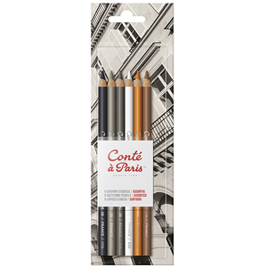 Comparateur de prix : Conté à Paris croquis crayon à papier - couleurs assorties (lot de 6)