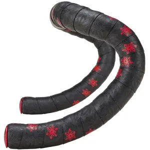 Comparateur de prix : Ruban de cintre Supacaz Super Sticky Kush Galaxy noir/rouge + bouchons