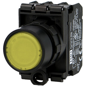 Bouton poussoir lumineux jaune complet IMO Ø22mm, 1NO+1NC, LED 230V BI... pas cher