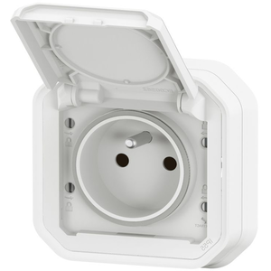 Prise de courant 16A 2P+T Legrand Plexo  blanche encastrée 069870L