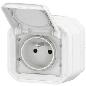 Prise de courant 16A 2P+T Legrand Plexo  blanche complète 069781L