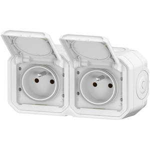 Prise de courant double horizontal 16A 2P+T Legrand Plexo blanche com... pas cher