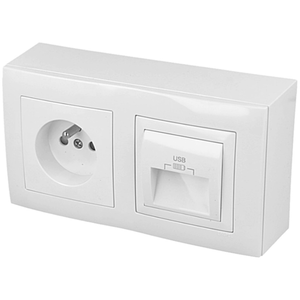 Prise en saillie 2P+T + USB double Efapel Logus 90 BOIT-110384