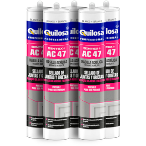 QUILOSA Mastic acrylique blanc en cartouche de 300ml - lot de 5 AZ30007 (x5) pas cher