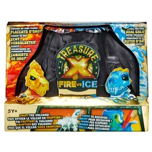 Trésor X Pack Créature Feu & Glace – Volcan Qui érupte Avec Eau, Creusage, Chasse Au Trésor En Or – Jeu D'aventure Captivant Pour Enfants Dès 5 Ans