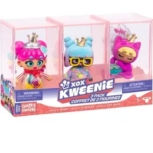 Pack de 3 figurines Kweenie Xoox Quirky Excentriques 13 cm pas cher