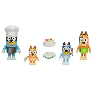 Pack de 4 figurines - BLUEY - La famille en cuisine pas cher
