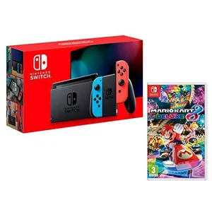 Comparateur de prix : Nintendo Switch console Rouge Néon/Bleu Néon32Go + Mario Kart 8 Deluxe