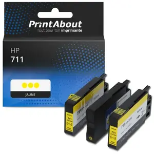 Comparateur de prix : PrintAbout Cartouche compatible HP 711 (CZ136A) - 3x Jaune - Multipack