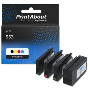 Comparateur de prix : PrintAbout Cartouche compatible HP 953 (6ZC69AE) - 4 couleurs - Multipack