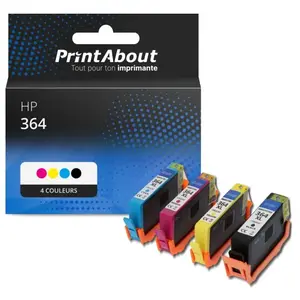 Comparateur de prix : PrintAbout Cartouche compatible HP 364 (N9J73AE) - 4 couleurs - Multipack