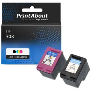 Comparateur de prix : PrintAbout Cartouche compatible HP 303 (3YM92AE) Noir d + 3 couleurs - Multipack
