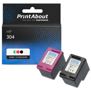 Comparateur de prix : PrintAbout Cartouche compatible HP 304 (3JB05AE) - Noir + 3 couleurs - Multipack