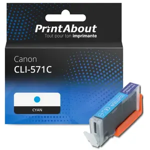 Comparateur de prix : PrintAbout Cartouche compatible Canon CLI-571C - Cyan
