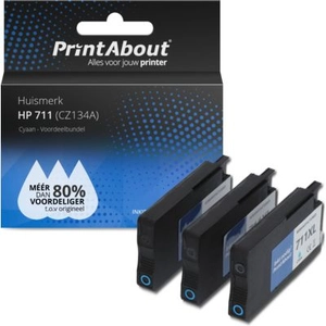 Comparateur de prix : PrintAbout Cartouche compatible HP 711 (CZ134A) - 3x Cyan - Multipack