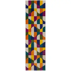 Novatrend Tapis de couloir design multicolore 66x300 cm pas cher