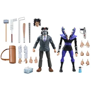 Comparateur de prix : Neca Les Tortues Ninja (Cartoon) - Pack 2 Figurines Business Suit Casey Jones & Split Foot Soldier 18 Cm