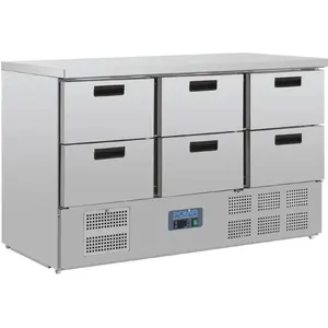 Polar Table Réfrigérée Positive Profondeur 700 6 Tiroirs GN 1/1 pas cher