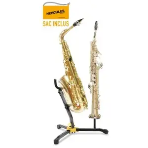 Hercules DS533BB Double Support saxo alto ou ténor, et saxo soprano - housse incluse