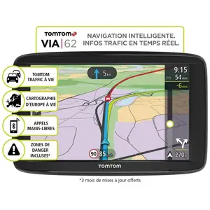 TOMTOM VIA 62 (6 Pouces) GPS Europe 48 Cartographie et Trafic à Vie pas cher