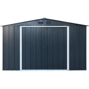 DURAMAX Abri de jardin anthracite en métal Colossus 10x8 7,75 m2 DUAE108PR