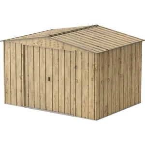 DURAMAX Abri de jardin métal WOODGRAIN - 7,75m² - kit ancrage - Imitation bois