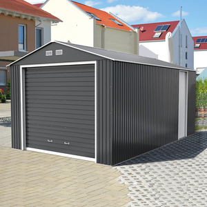Duramax Garage en métal gris 19,95 m² avec kit ancrage dalle béton inclus pas cher