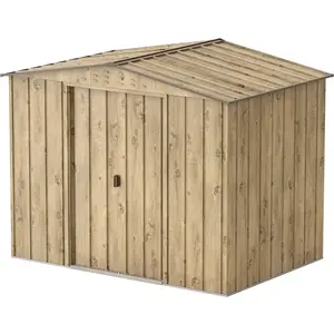 DURAMAX Abri de jardin métal WOODGRAIN - 4,75m² - kit ancrage - Imitation bois