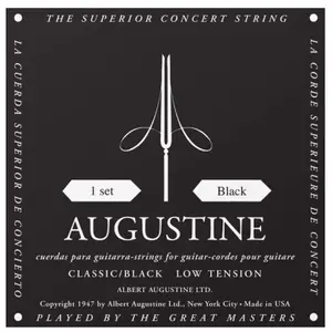 Augustine Jeu De Cordes "Noir" Pour Guitare Classique Nylon Clair - Filé Argent