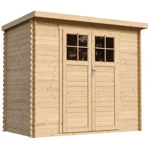 TIMBELA Abri de jardin en bois 2,63 m² - avec sol imprégné - porte verrouillab... pas cher