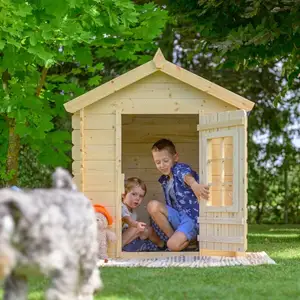 Comparateur de prix : Cabane en Bois pour enfant TIMBELA - 113x111 cm - Ep. 13 mm - Pin / ép...
