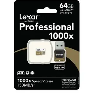 Lexar PROFESSIONAL 1000x MICRO SDXC 64 Go pas cher