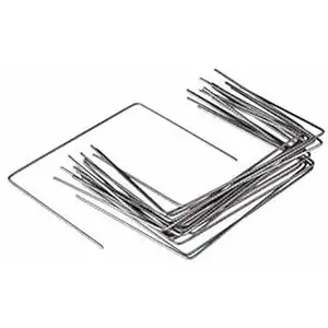 Lot de 100 Agrafes de Fixation Métal pour Toile de paillage ou geotextile avec Pointes biseautées 20cmX20cmX20cmVendu parcdiscount
