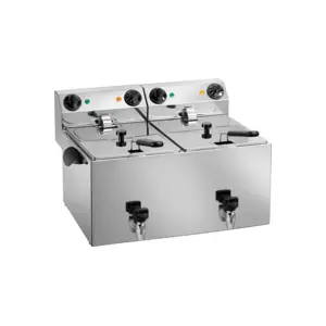 L2g FRITEUSE ELECTRIQUE 2 CUVES DE 8L - - Acier inoxydable