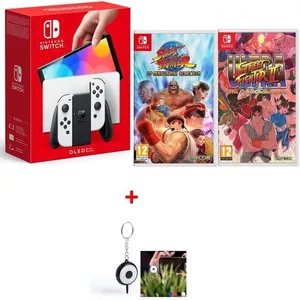 Pack Nintendo Switch Oled + 2 JEUX Street Fighter + Flash LED Offert pas cher