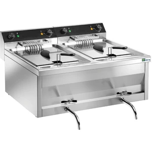 Comparateur de prix : Non communiqué Friteuse à Poser Electrique en Inox avec Robinet de Vidange 2 x 12 L