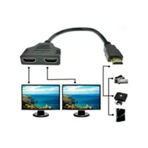 1080P Port HDMI mâle à 2 femelle 1 In 2 Out Splitter câble adaptateur ... pas cher