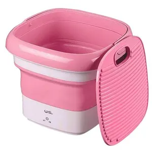 Comparateur de prix : Machine à laver Mini Pliable Type de canon Portable pour les voyages / dortoirs-Rose