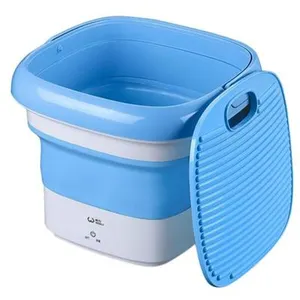 Comparateur de prix : Machine à laver Mini Pliable Type de canon Portable pour les voyages / dortoirs-Bleu