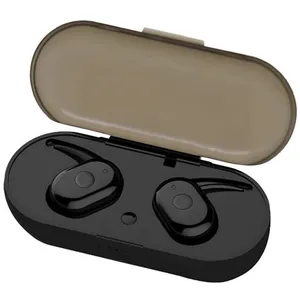 Ecouteur Bluetooth Sans fil HIFI Stéréo avec boîtier de charge-Noir pas cher