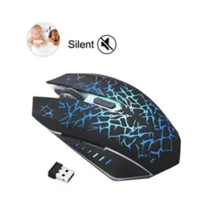 Rechargeable sans fil LED silencieuse rétroéclairé USB optique ergonom... pas cher
