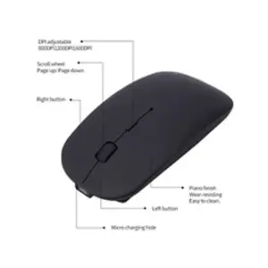 Slim 4 bottons Maté silencieux Souris Souris rechargeable sans fil Blu... pas cher