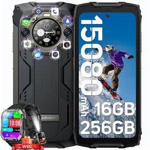 BV9300 Pro Smartphone Incassable Double Ecran 6.7 16Go+256Go 15080mAh Noir avec Blackview W60