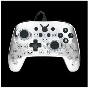 Manette filaire améliorée PowerA pour Switch - Pikachu Noir et Argent pas cher