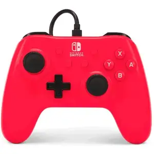 PowerA Alimentez une manette rouge framboise avec un câble rouge pour Nintendo Switch pas cher