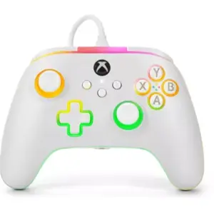 Comparateur de prix : PowerA Manette Filaire Advantage pour Xbox Series X|S avec Bande LED Lumectra + RVB - Blanc