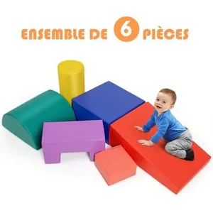Comparateur de prix : COSTWAY 6PCS Blocs de Construction en Mousse Colorée Jouets Educatifs ...