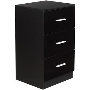 COSTWAY Caisson de bureau meuble de rangement avec 3 tiroirs pour documents noir pas cher