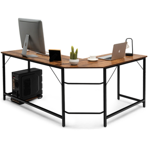 Comparateur de prix : COSTWAY Bureau d Angle Grand L168 x l125 x H74CM - Jusqu'à 3 Ordinateu...