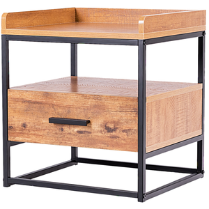 Costway - Table de Chevet à 2 Etagères Bout de Canapé avec 1 Tiroir de... pas cher
